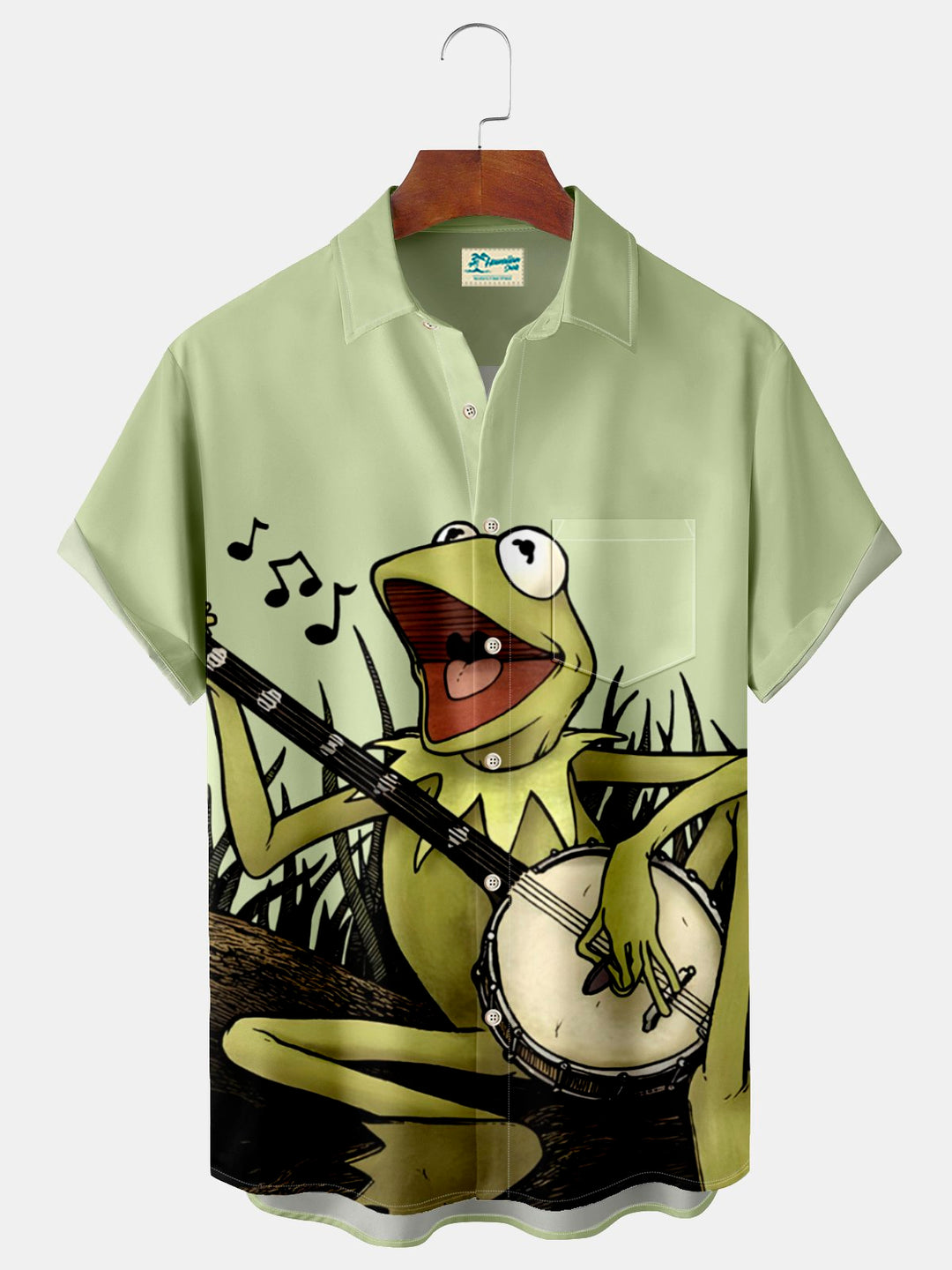 Alohadaddy Fun Frog Playing Music Print Beach Men&