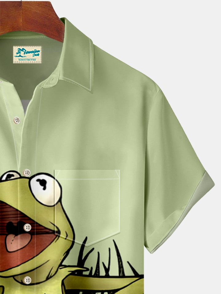 Alohadaddy Fun Frog Playing Music Print Beach Men&