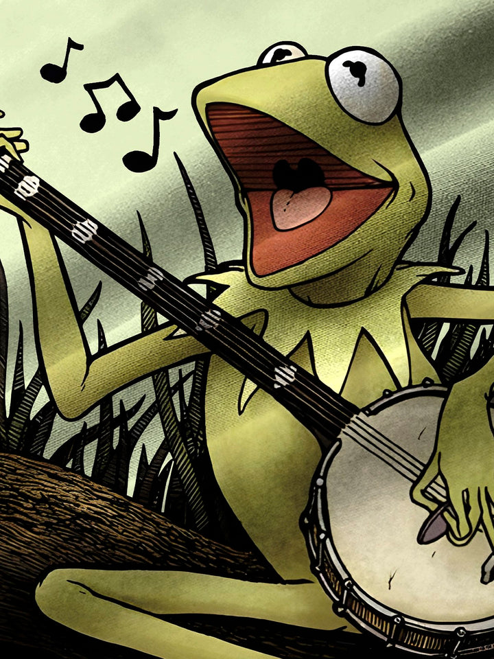 Alohadaddy Fun Frog Playing Music Print Beach Men&