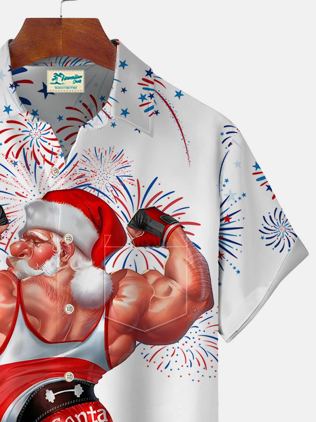 Alohadaddy Christmas Santa Print Beach Men&