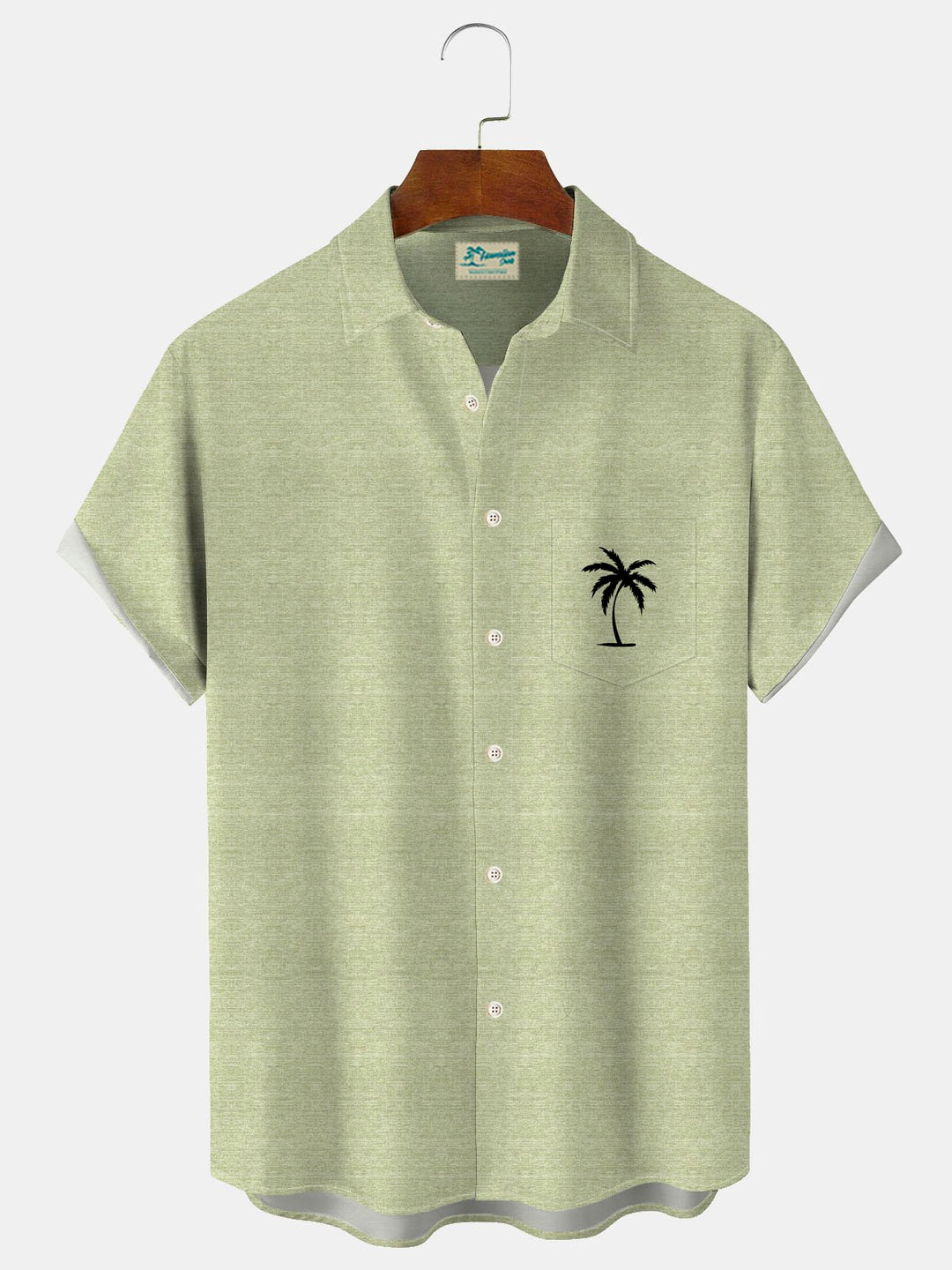 Chemise à manches courtes avec poche boutonnée pour homme à imprimé cocotier hawaïen Alohadaddy