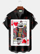 Alohadaddy Halloween Pumpkin King Card Men's Hawaiian Oversized Shirt with Pockets