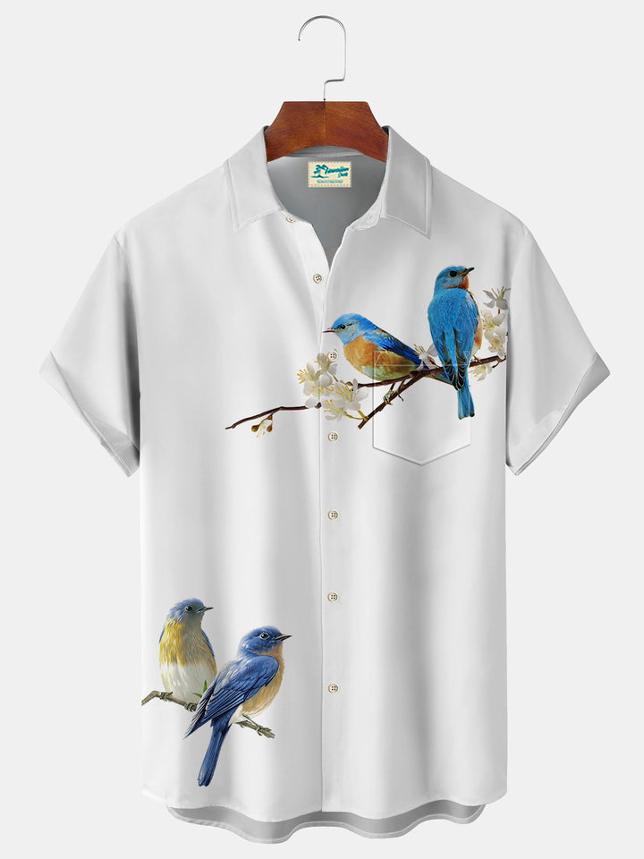 Alohadaddy Casual Bird Print Beach Men&