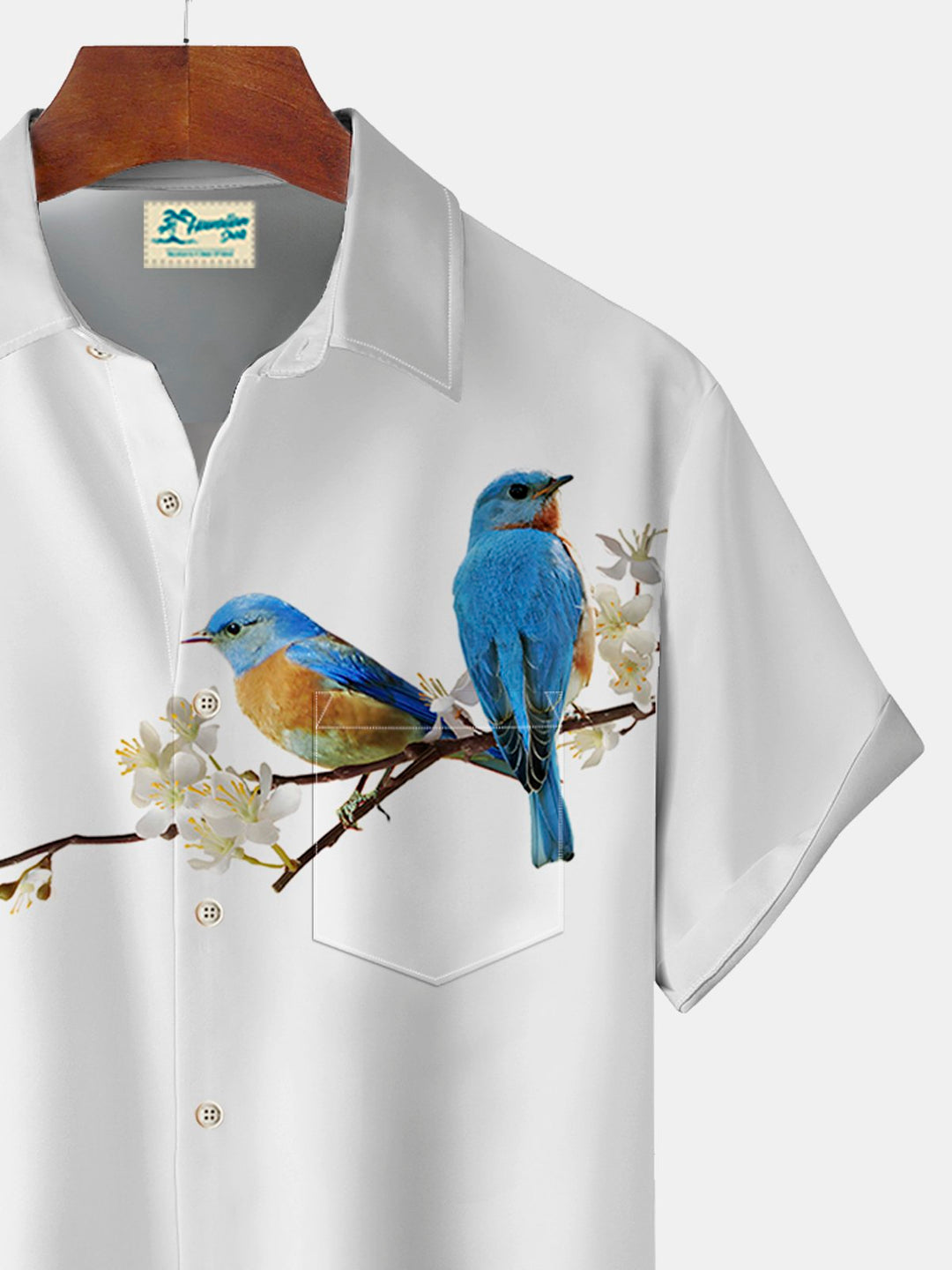 Alohadaddy Casual Bird Print Beach Men&