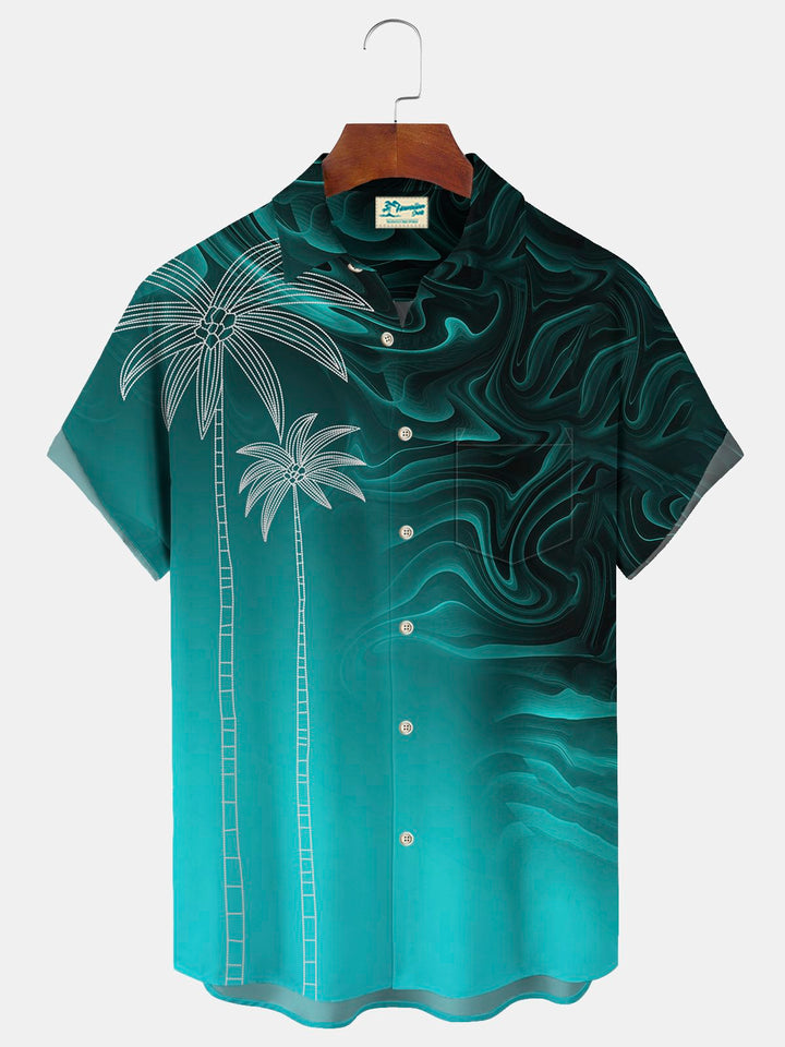 Alohadaddy Ombre Coconut Tree Print Beach Men&