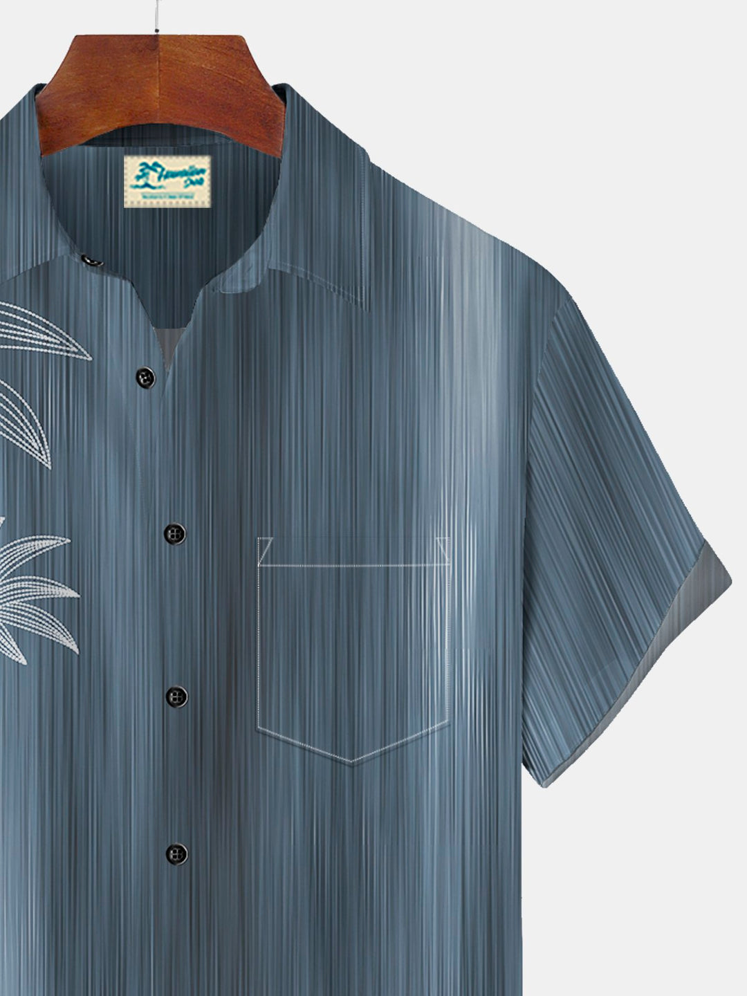 Camisa hawaiana de manga corta extragrande con bolsillos y estampado de árboles de coco en degradado para hombre de Alohadaddy