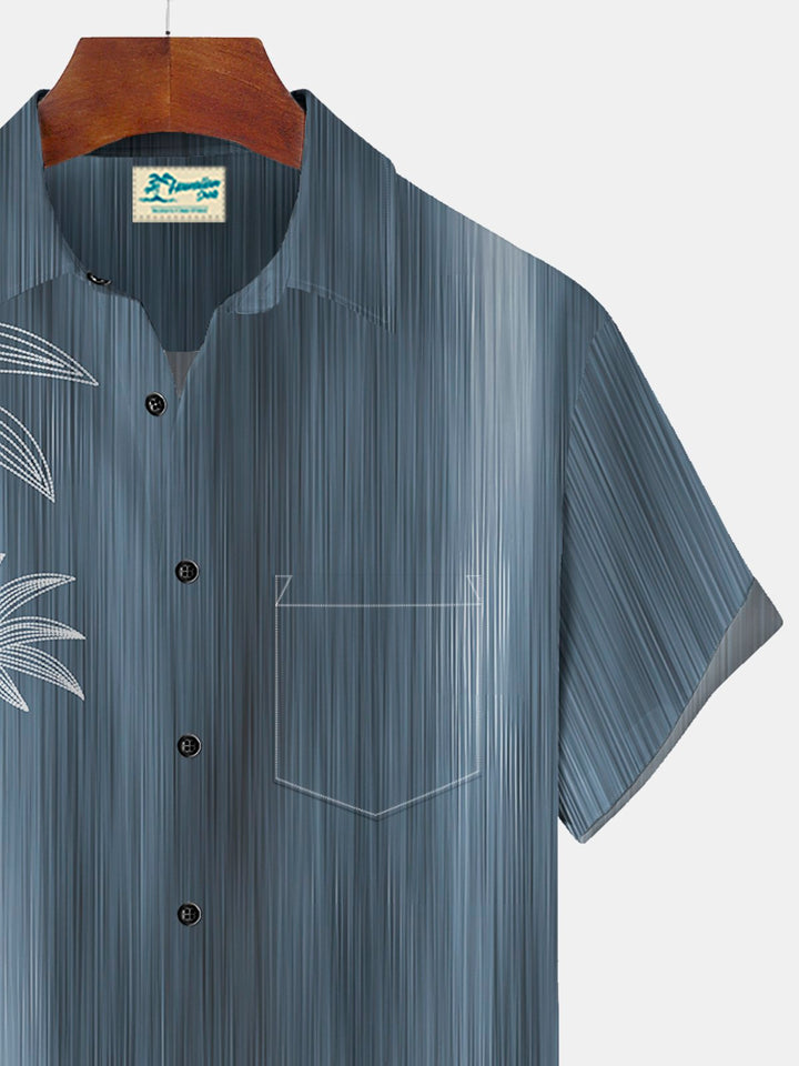 Camisa hawaiana de manga corta extragrande con bolsillos y estampado de árboles de coco en degradado para hombre de Alohadaddy