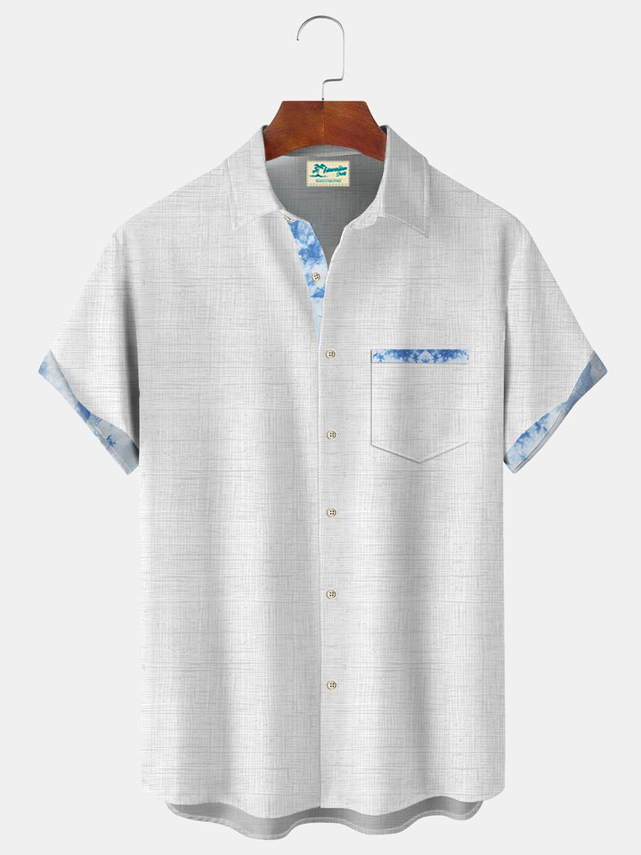 Camisa con bolsillos abotonados para hombre con estampado texturizado en contraste de Alohadaddy Basics