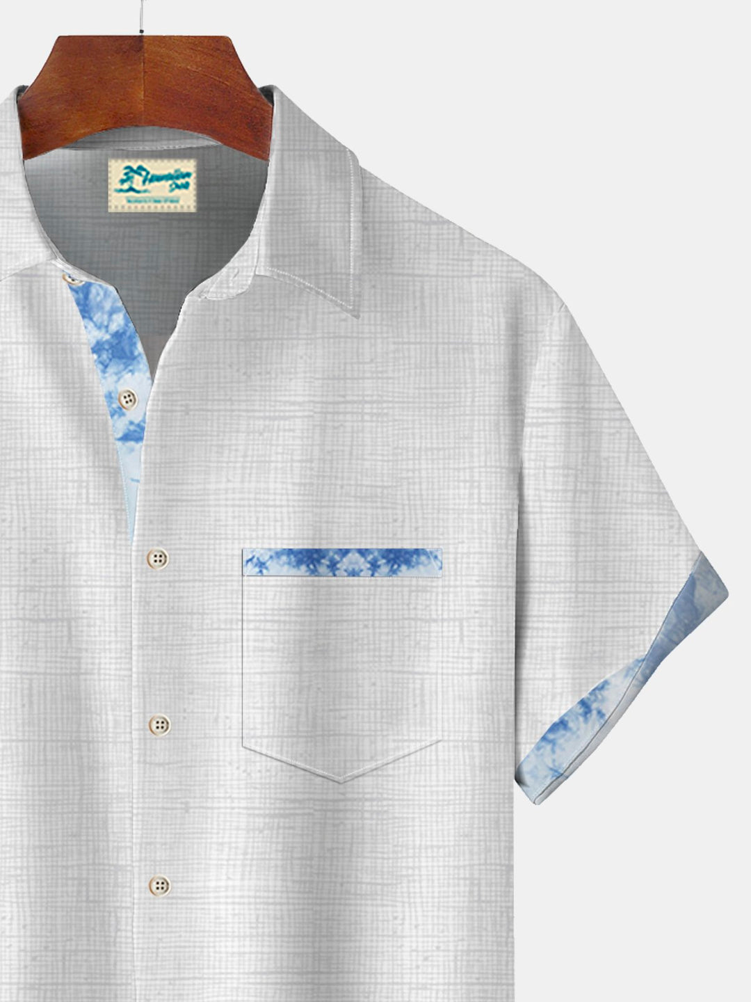 Camisa con bolsillos abotonados para hombre con estampado texturizado en contraste de Alohadaddy Basics