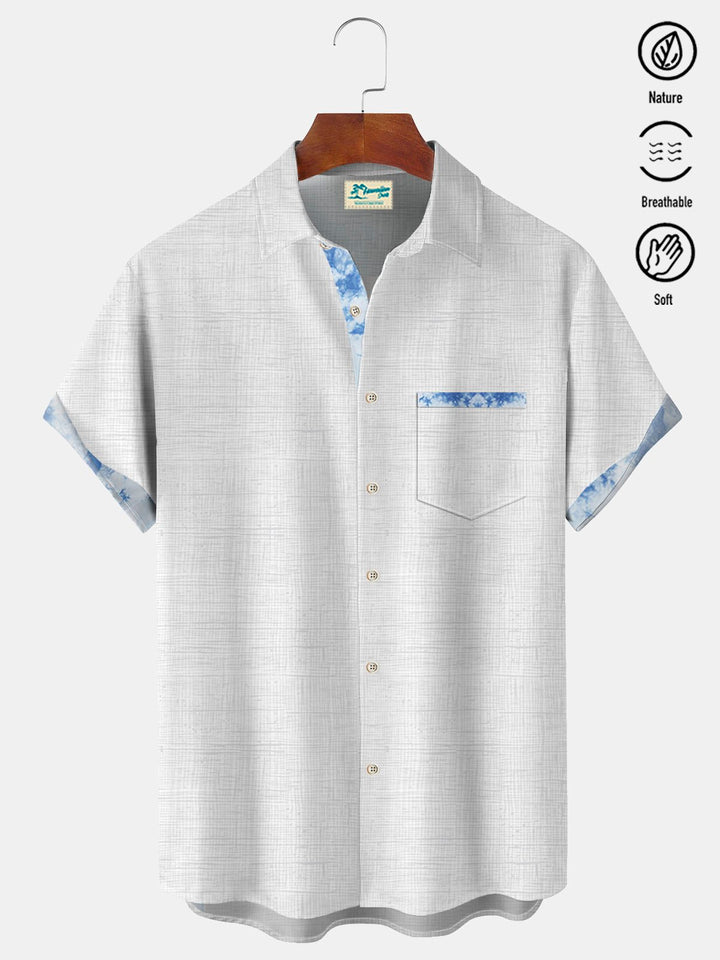 Camisa con bolsillos abotonados para hombre con estampado texturizado en contraste de Alohadaddy Basics