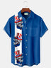 Alohadaddy Flag Gnome Print  Men's Hawaiian Oversized Shirt with Pockets