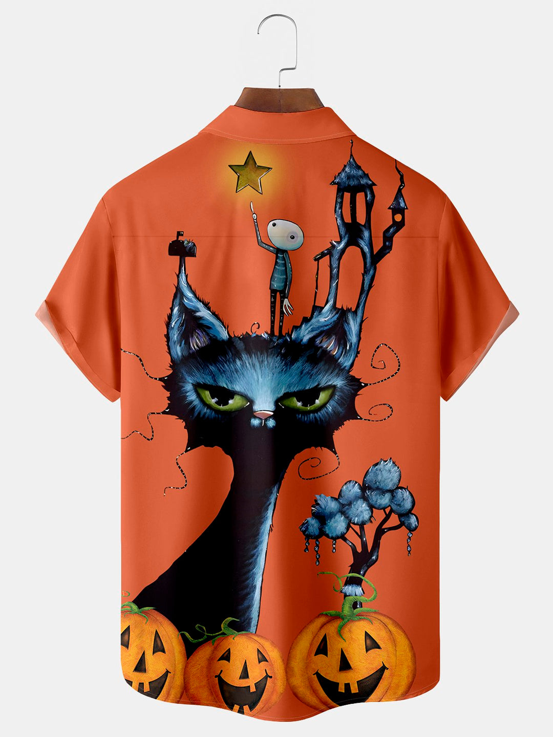 Alohadaddy Halloween Black Cat Print  Men&
