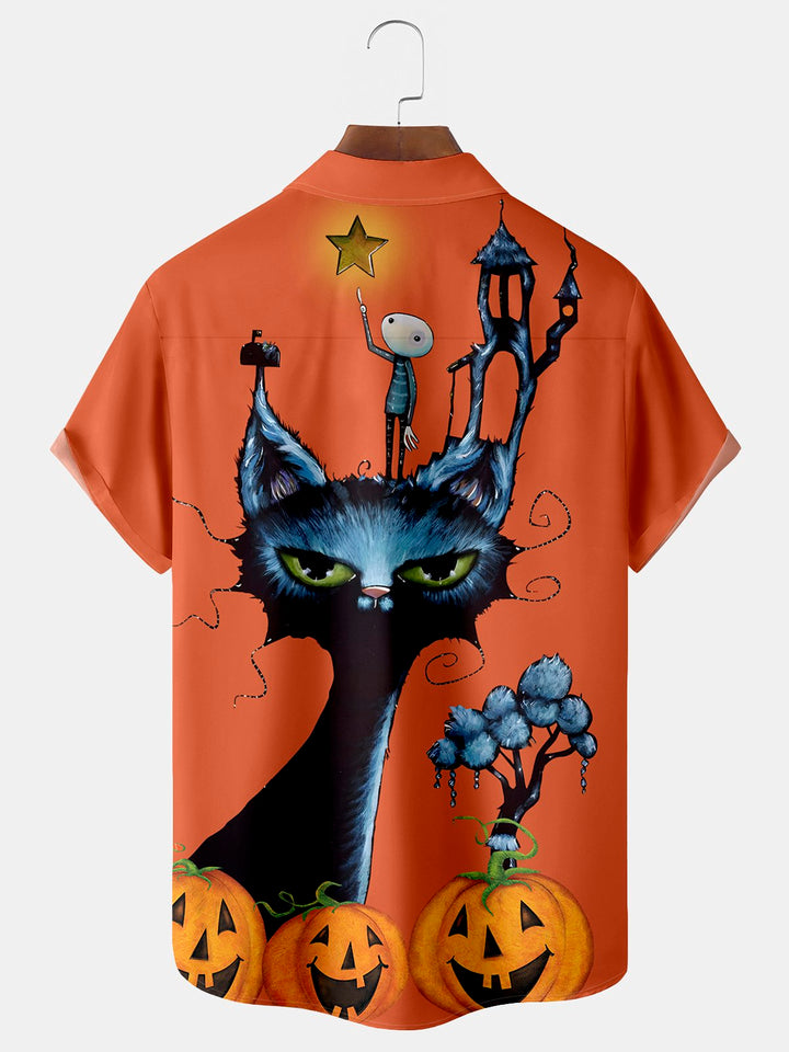 Alohadaddy Halloween Black Cat Print  Men&