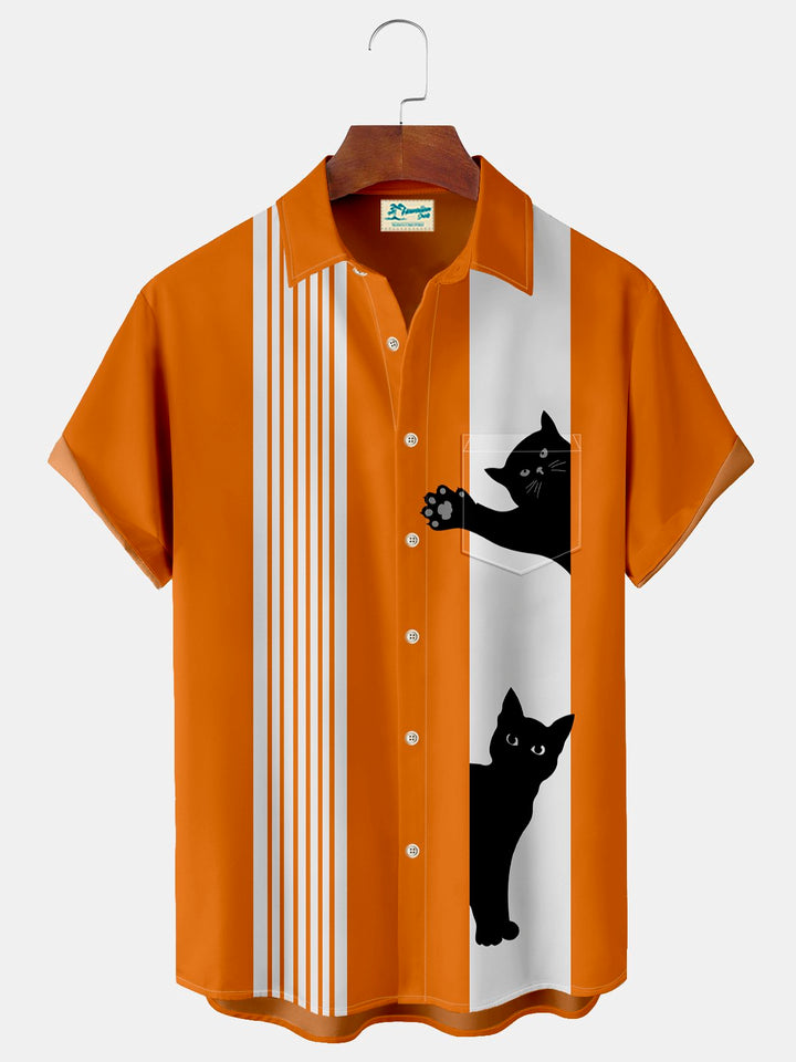 Alohadaddy Halloween Cat Print Men&
