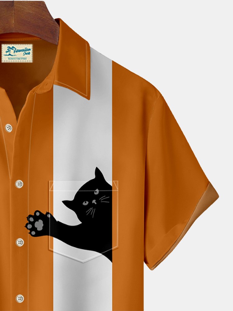 Alohadaddy Halloween Cat Print Men&