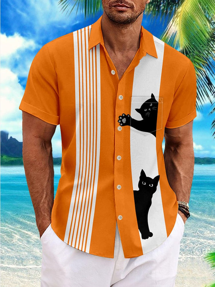 Alohadaddy Halloween Cat Print Men&