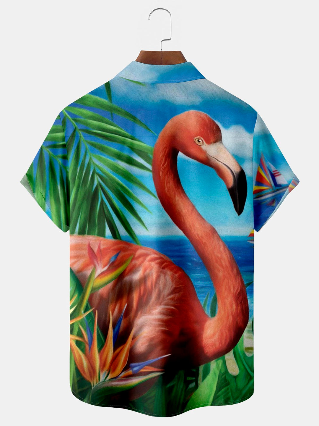 Alohadaddy Flamingo Coconut Tree Print Beach Men&