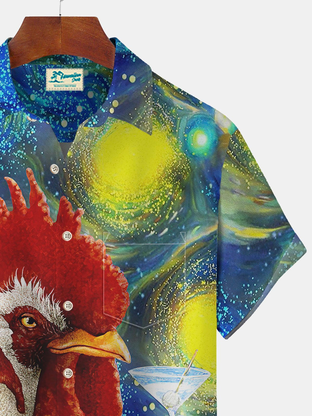 Alohadaddy Art Abstract Rooster Print Beach Men&