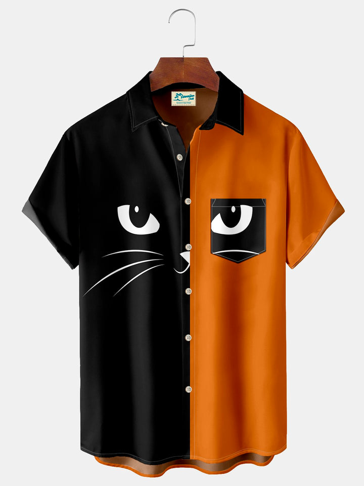 Alohadaddy Halloween Cat Color Print Beach Men&
