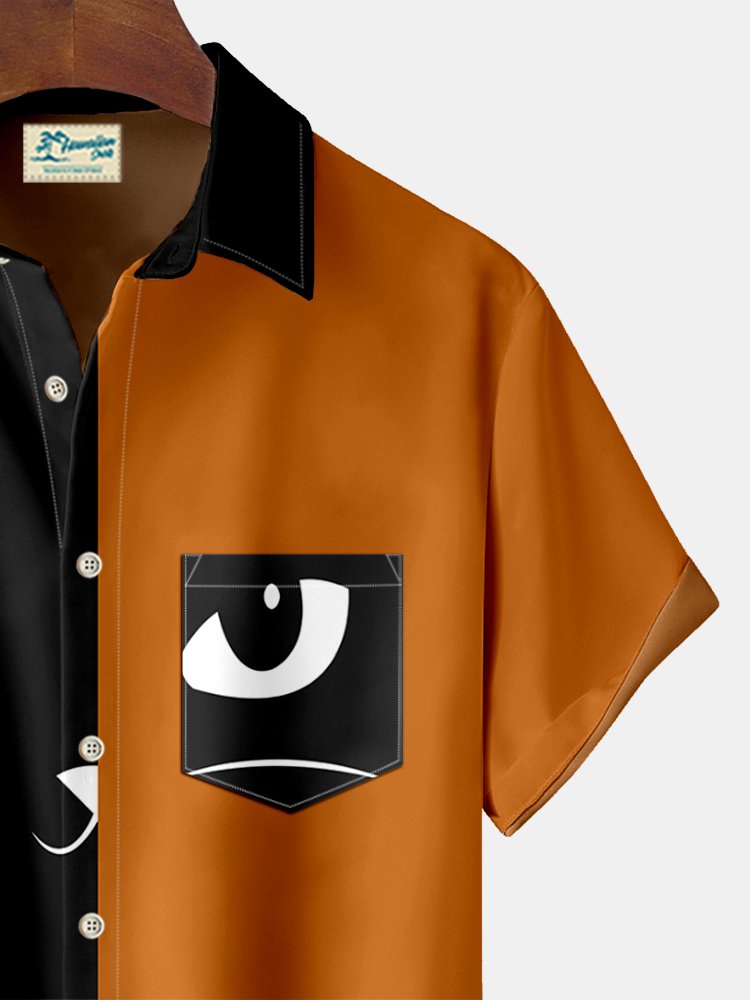 Alohadaddy Halloween Cat Color Print Beach Men&