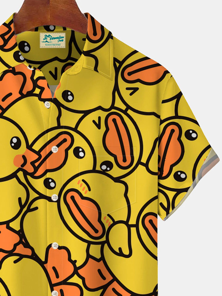 Alohadaddy Hawaiian Fun Cartoon Duck Printed Men&