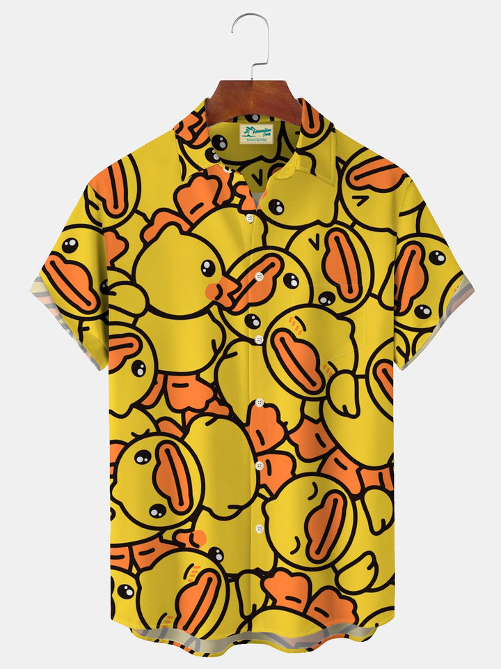 Alohadaddy Hawaiian Fun Cartoon Duck Printed Men&
