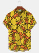 Alohadaddy Hawaiian Fun Cartoon Duck Printed Men's Button Pocket Short Sleeve Shirt