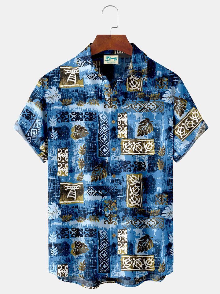 Alohadaddy Plant Texture Print Beach Men&