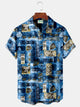 Camisa hawaiana extragrande con bolsillos y estampado de textura vegetal para hombre de Alohadaddy
