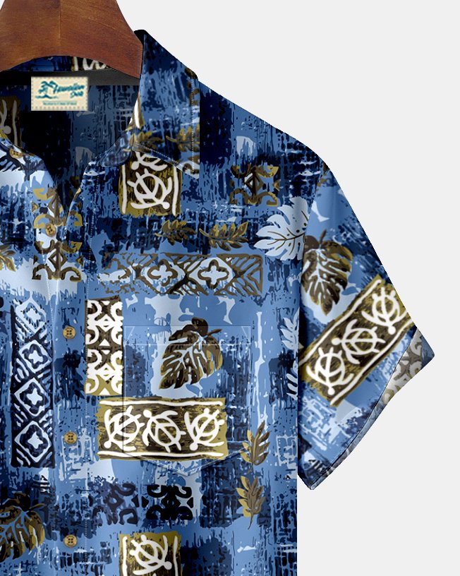 Alohadaddy Plant Texture Print Beach Men&