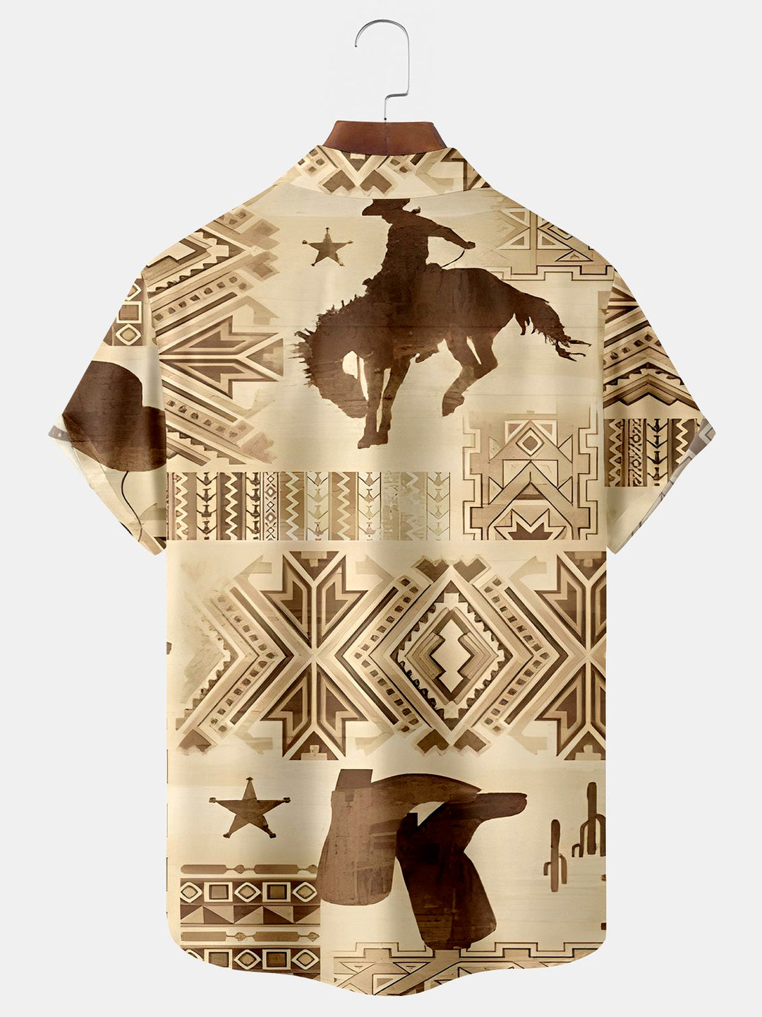 Alohadaddy Cowboy Horse Brown Print Men&