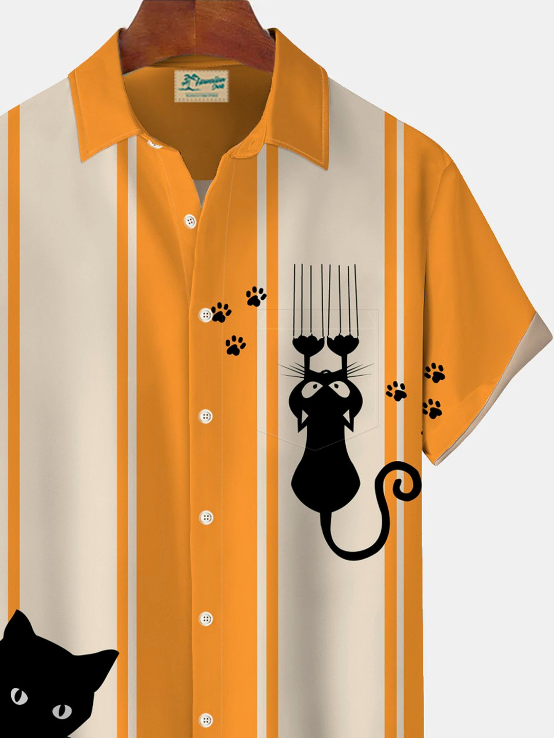 Alohadaddy Cat Halloween Vintage Bowling Print Men&