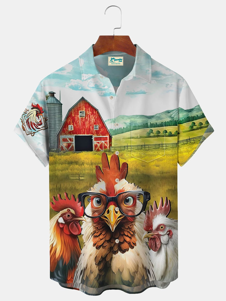 Alohadaddy Animal Rooster Print Men&