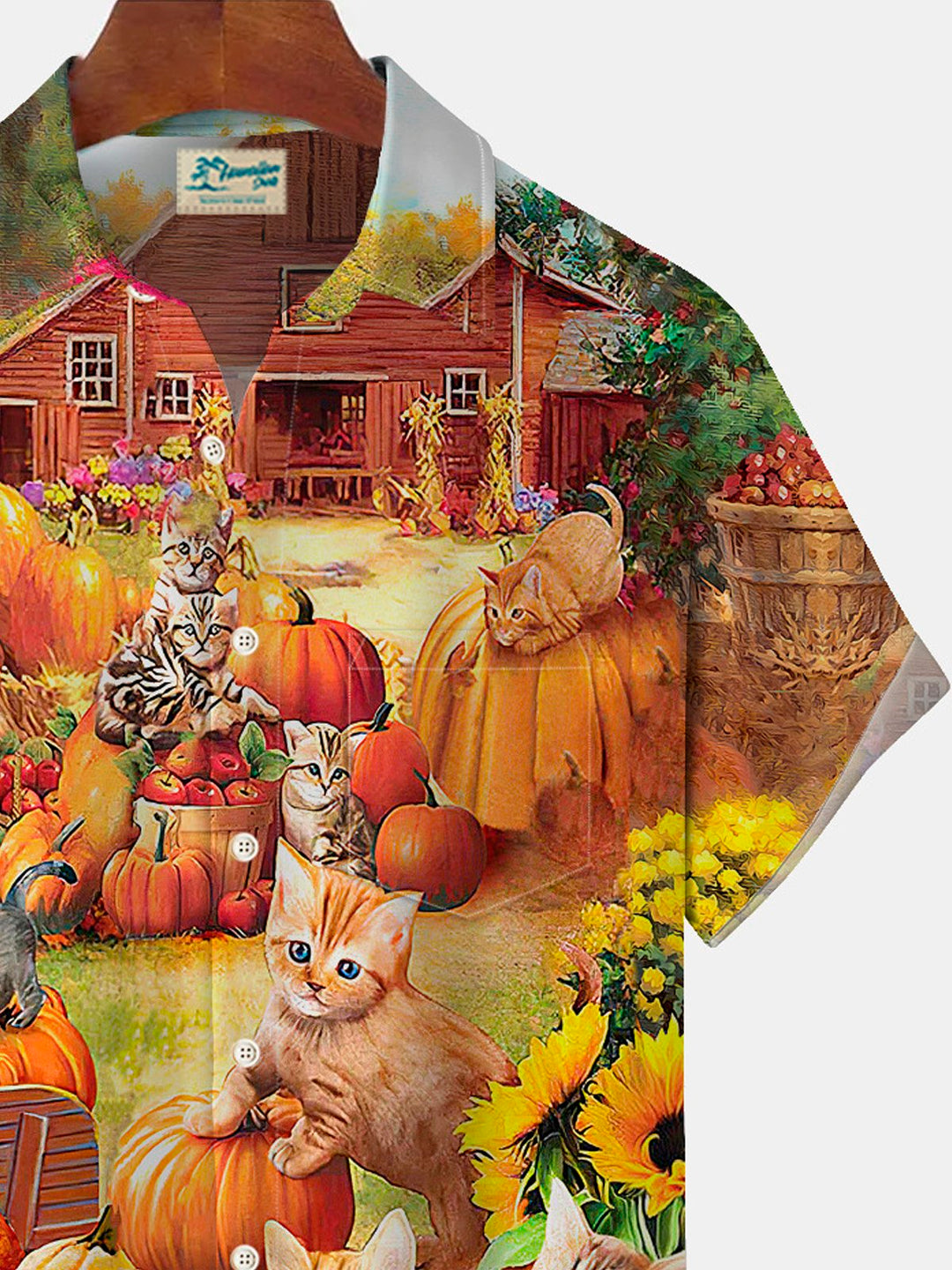 Alohadaddy Halloween Cat Pumpkin Print Men&