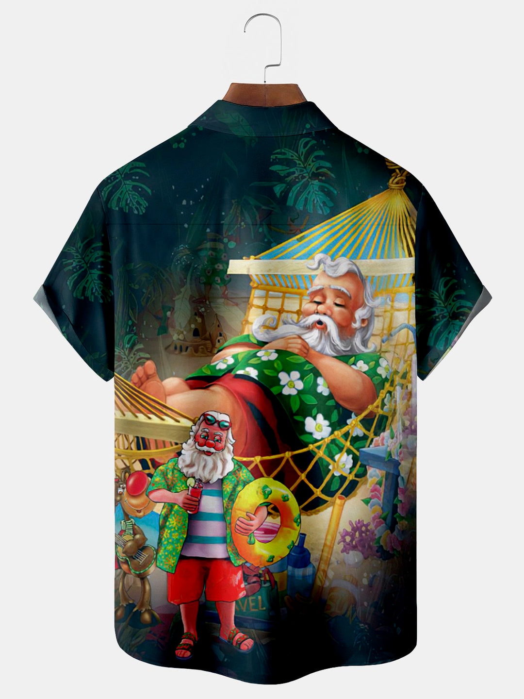 Camisa hawaiana extragrande con bolsillos para hombre con estampado botánico de bambú y ciruela de Alohadaddy