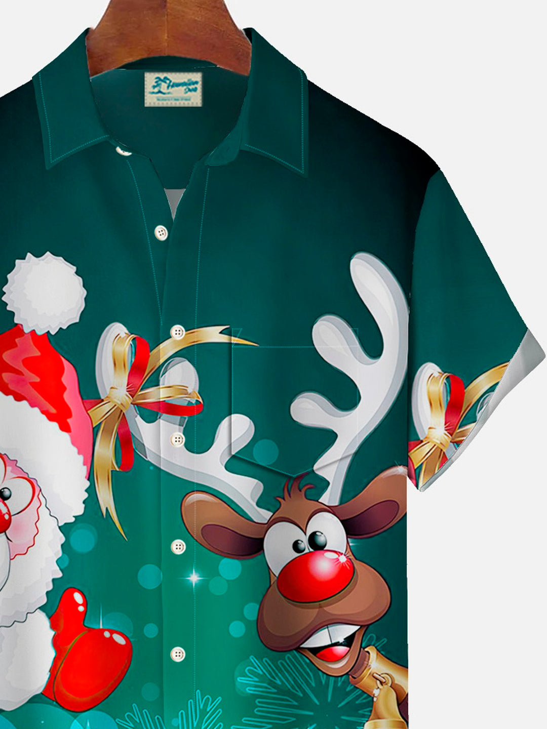 Alohadaddy  Christmas Santa Claus sika deer print men&