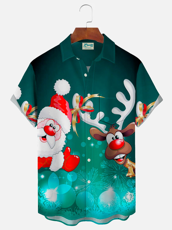 Alohadaddy  Christmas Santa Claus sika deer print men&