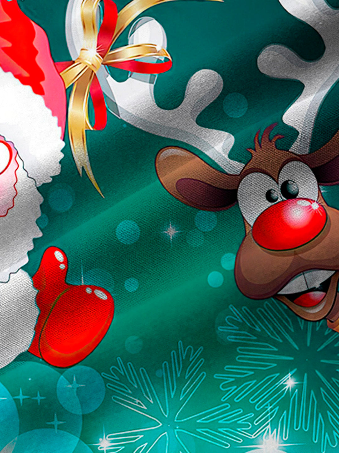 Alohadaddy  Christmas Santa Claus sika deer print men&