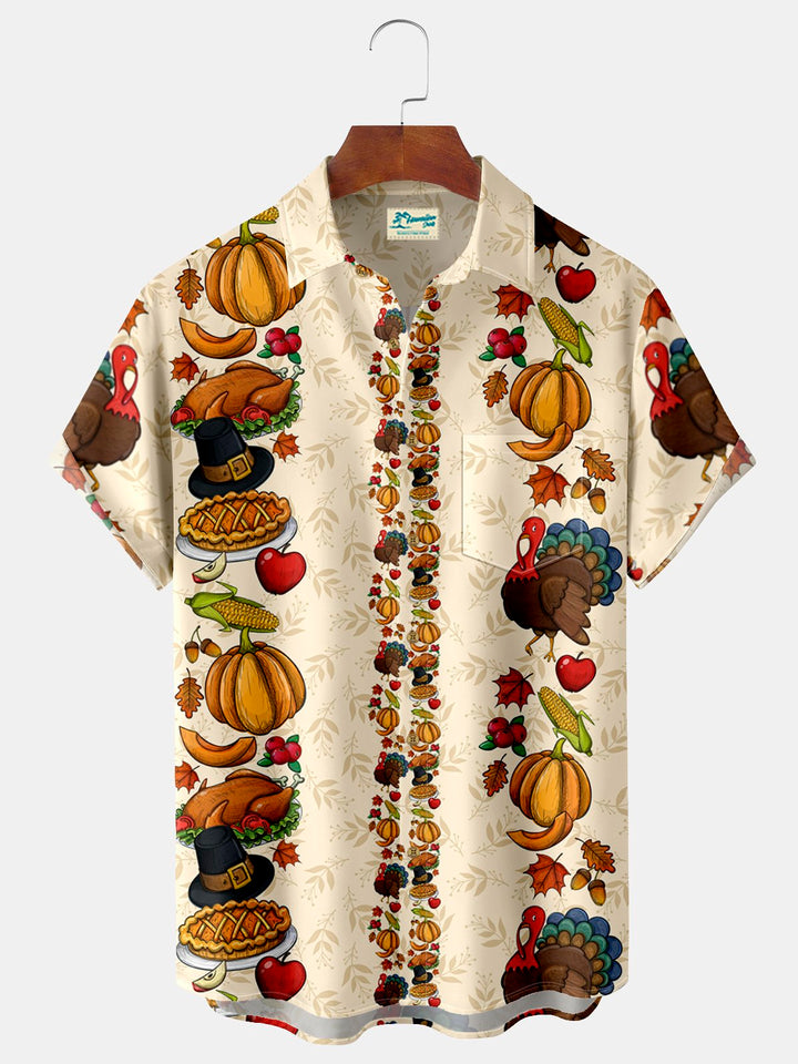 Alohadaddy Thanksgiving Turkey Squash Print Beach Men&
