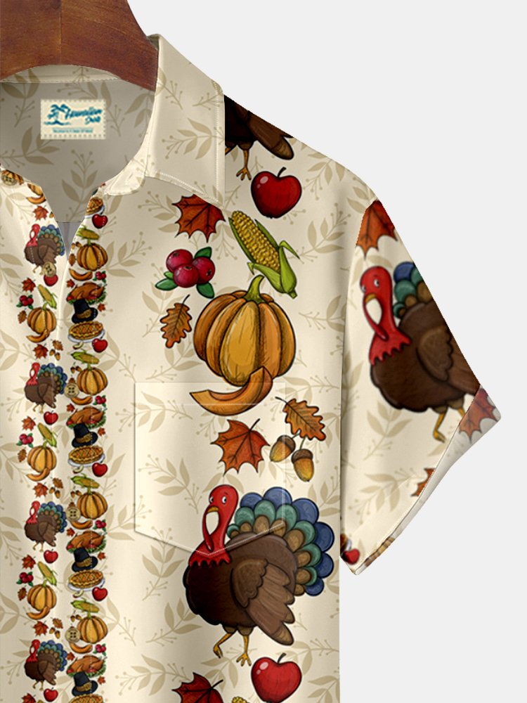 Alohadaddy Thanksgiving Turkey Squash Print Beach Men&
