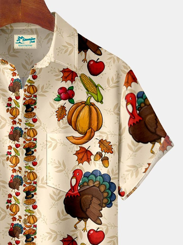 Alohadaddy Thanksgiving Turkey Squash Print Beach Men&