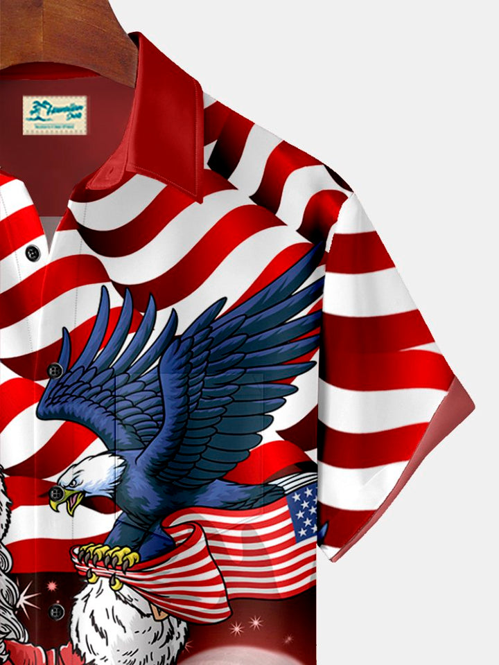 Alohadaddy Flag Eagle Santa Claus Print Men&