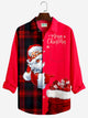 Alohadaddy Christmas Print Men's Button Pocket Shirt