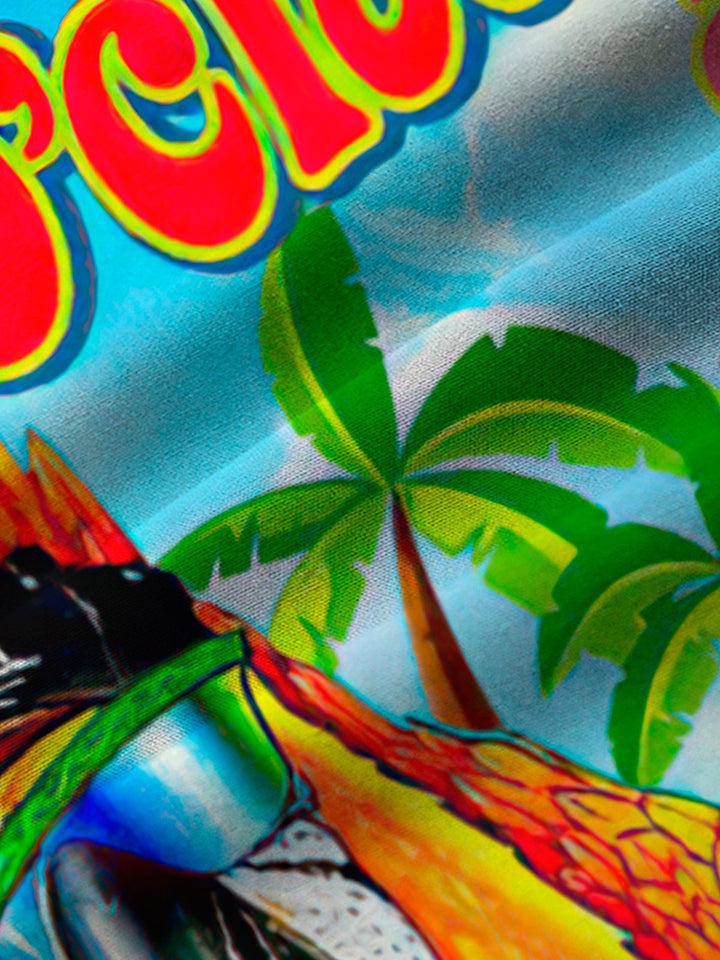 Camisa con bolsillo abotonado para hombre con estampado de loro hawaiano de las cinco en punto de Alohadaddy