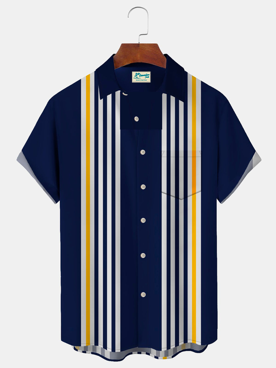 Alohadaddy Retro Striped Bowling Print Men&