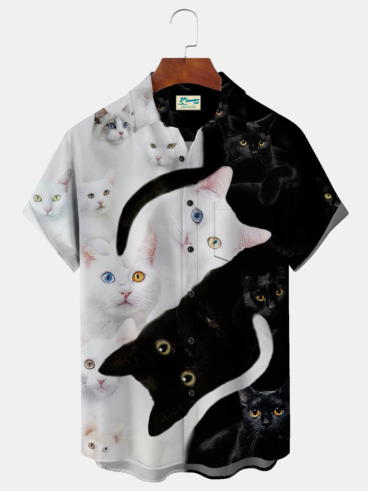 Alohadaddy Cute Black and White Cat Men&