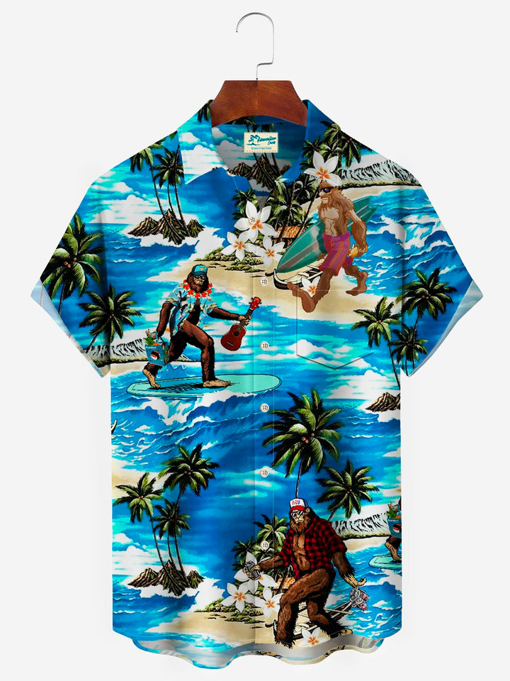 Alohadaddy Beach Vacation Blue Bigfoot Men&