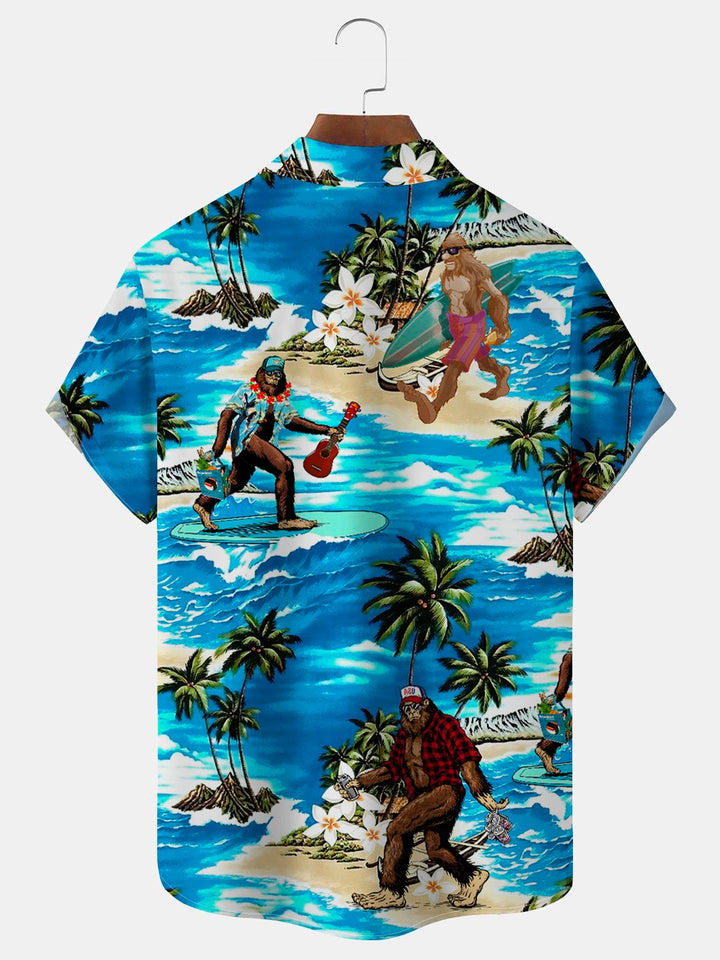Alohadaddy Beach Vacation Blue Bigfoot Men&