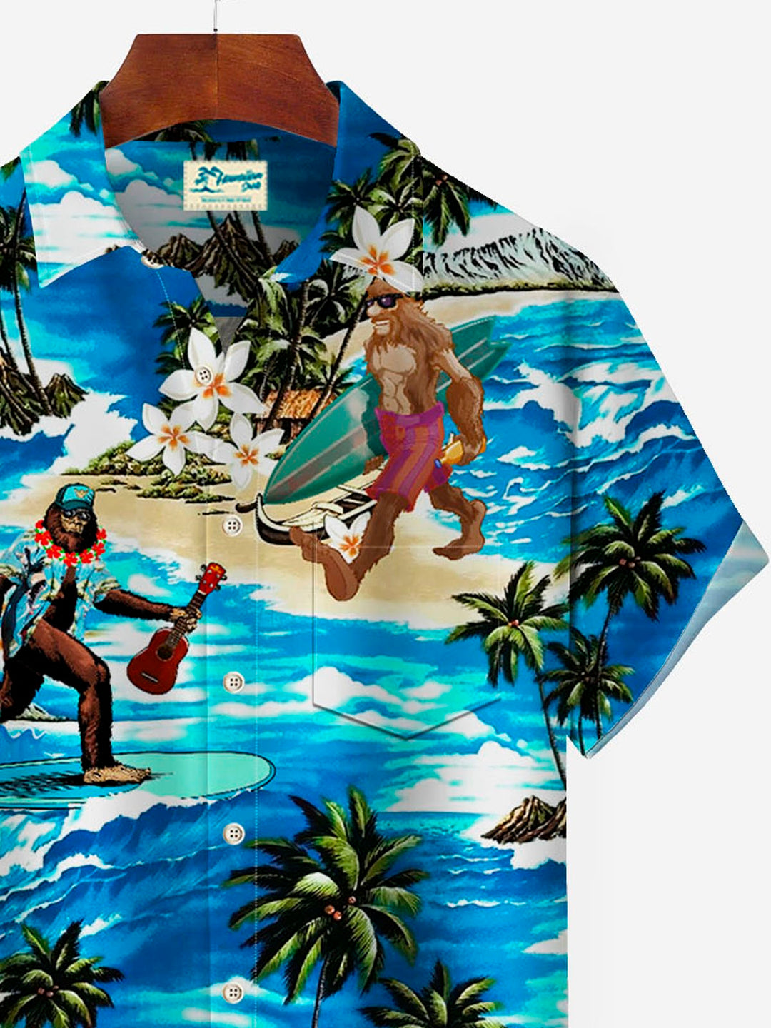 Alohadaddy Beach Vacation Blue Bigfoot Men&
