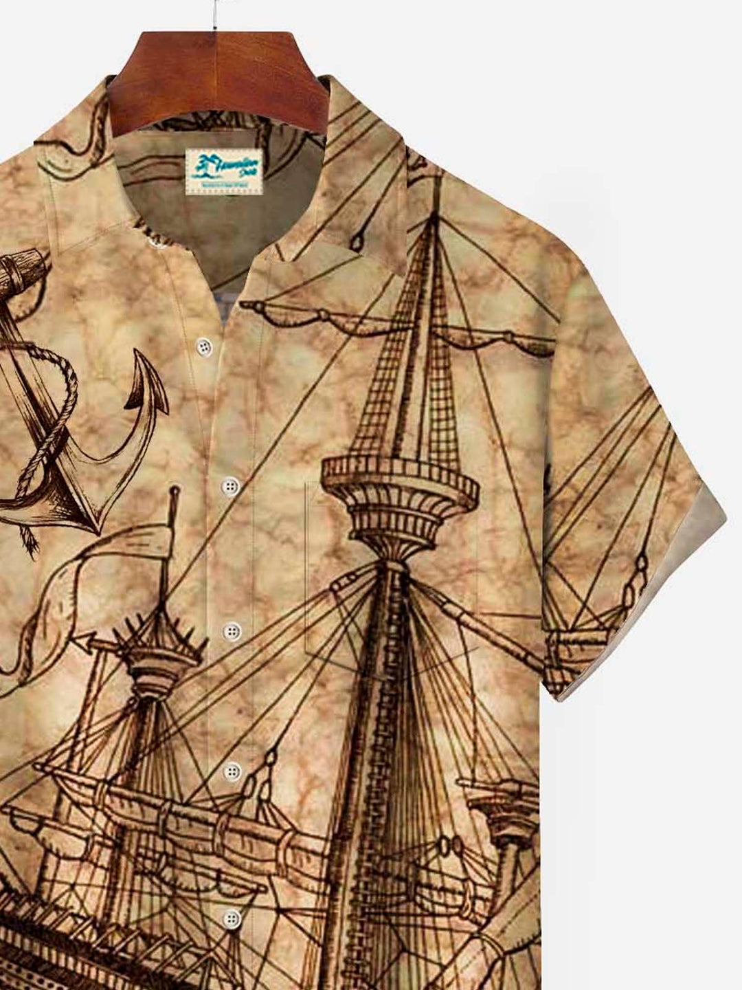 Alohadaddy Vintage Nautical Map Khaki Men&